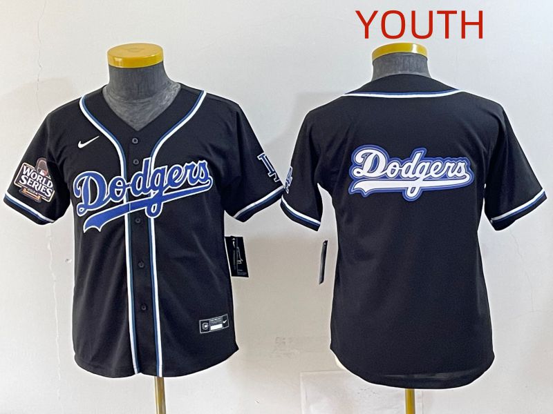 Youth 2025 Los Angeles Dodgers Blank Black Three generations Fashion Nike MLB Jersey style 19->youth mlb jersey->Youth Jersey